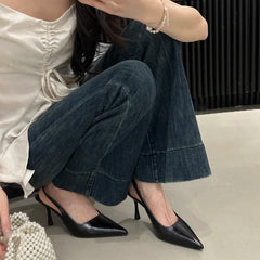 LBSFY  -Summer Cover Toe Women Sandals Fashion Shallow Sip On Shoes Ladies Elegant High Heel Dress Sandalias