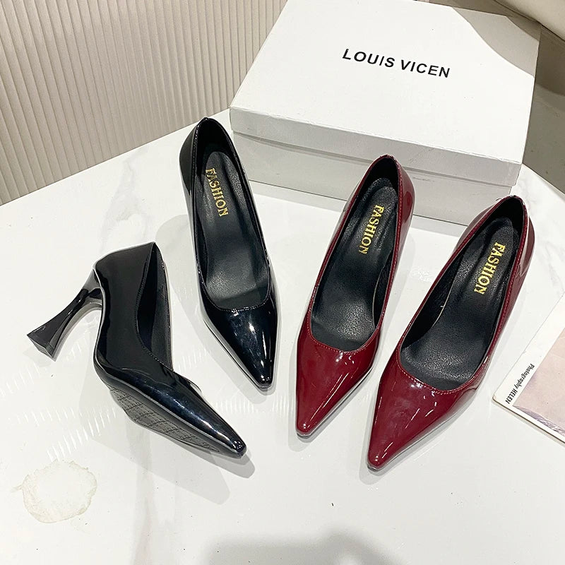 LBSFY -New Style Women's Fashion Leopard Ladies Slip on Women's High Heels Fashion Party Pumps Women Pointed Toe Super High Shoes Women