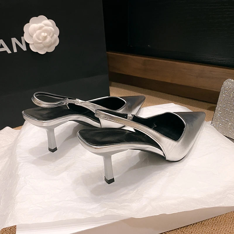LBSFY -New Fashion Slip-on Women's High Heels Summer Solid Office and Career Sexy Pointed Toe Heeled Sandals Women High Heel Pumps