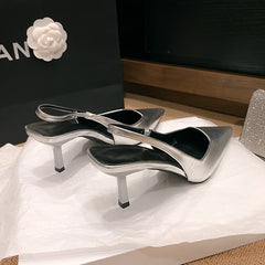 LBSFY -New Fashion Slip-on Women's High Heels Summer Solid Office and Career Sexy Pointed Toe Heeled Sandals Women High Heel Pumps