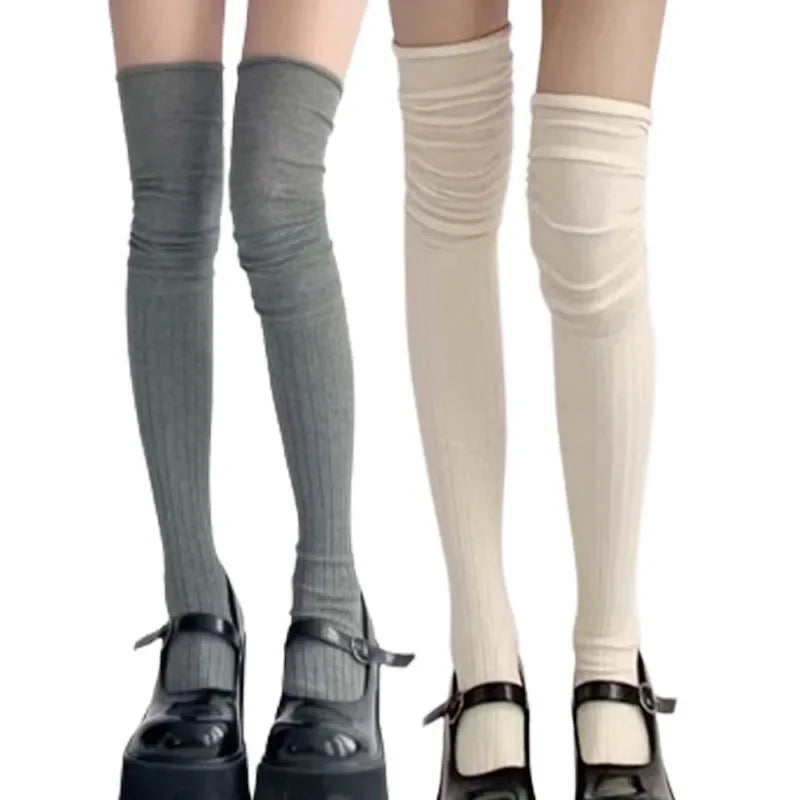 Lbsfy 1/3pairs Autumn Long Tube Socks Thermal Warm Stocking Female Trendy Casual Thigh High Striped Leggings Trendy Over The Knee Sock