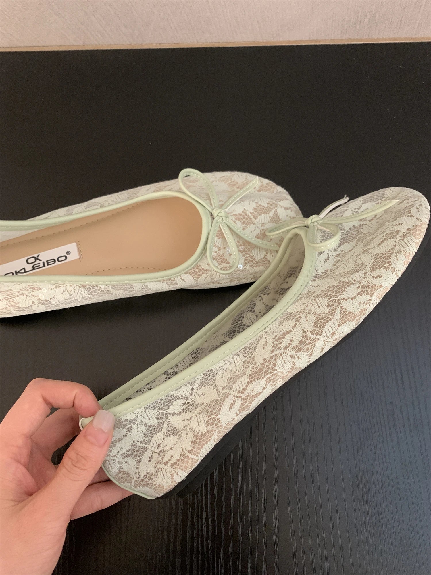 LBSFY -Summer Fashion Concise Round Head  Women Ballet Flats Low Heels Bow Mesh Party Slide Mules Casual Shoes Zapatos De Mujer