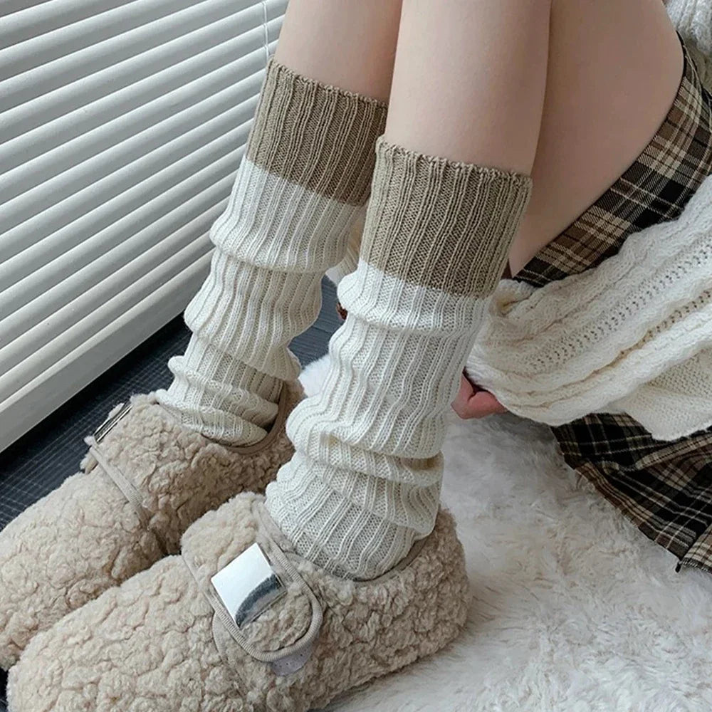 Lbsfy Y2K Women's Leg Warmers Japanese Lolita Long Socks Wool Knitted Foot Cover Arm Warmer Autumn Winter Crochet Heap Sock Boot Cuffs