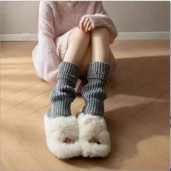 Lbsfy 1 Pair White Black Women Pleated Pile Metal Tags Socks Japanese Style Lolita Girls Autumn Winter Loose Striped Ankle Socks