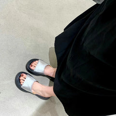 LBSFY  - 2024 Summer Open Toe Women Slippers Fashion Elegant Thick Bottom Slides Shoes Ladies Outdoor Platform Flats Sandalias