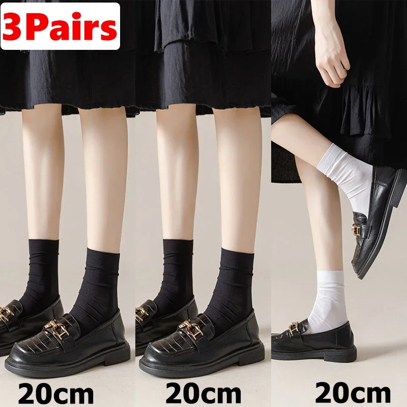 Lbsfy 1/3pairs Lolita Sexy Nylon Women Stockings Cute JK Black White Long Socks Over Knee Thigh High Socks Women Compression Socks