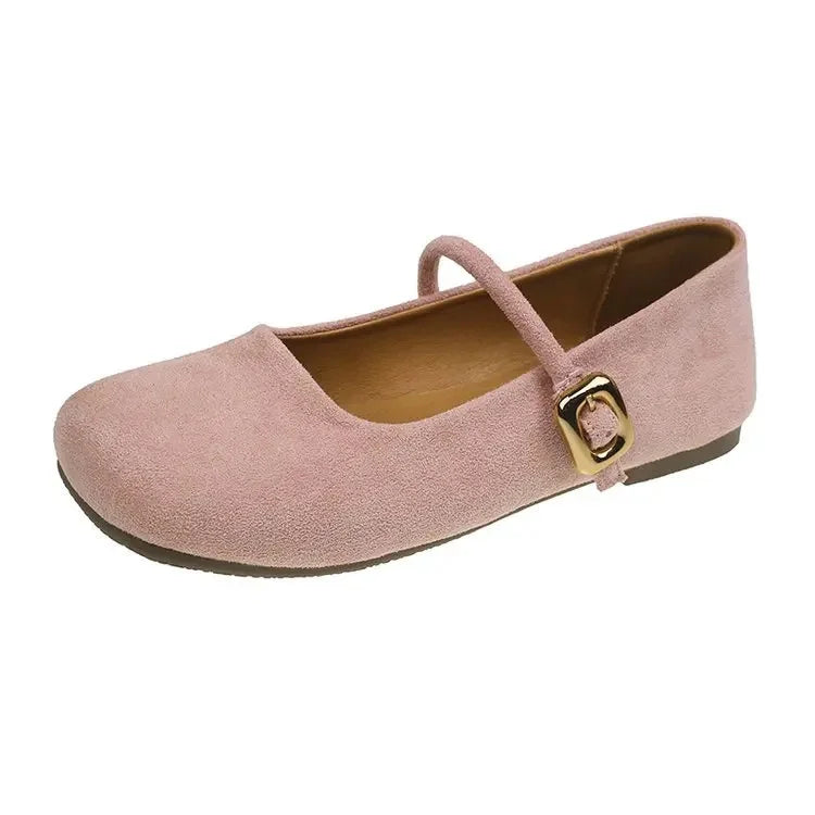 LBSFY -French Mary Jane Flat Shoes Women's Spring New Gentle Elegant Match Skirts Fashion Sweet Lady Low Heel Soft PU Leather
