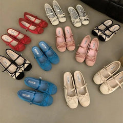 LBSFY -Women's Bow Toe Half Slippers Summer Non-Slip Inner Heightening Mary Jane Shoes for Women Soft Soled Breathable Sandals Slippers