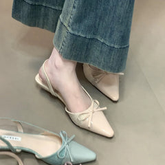 LBSFY  Summer Fashion Pointed Toe Sandals Women Butterfly-knot Fashion Party Dress Singbacks Mules Shoes Zapatos De Mujer