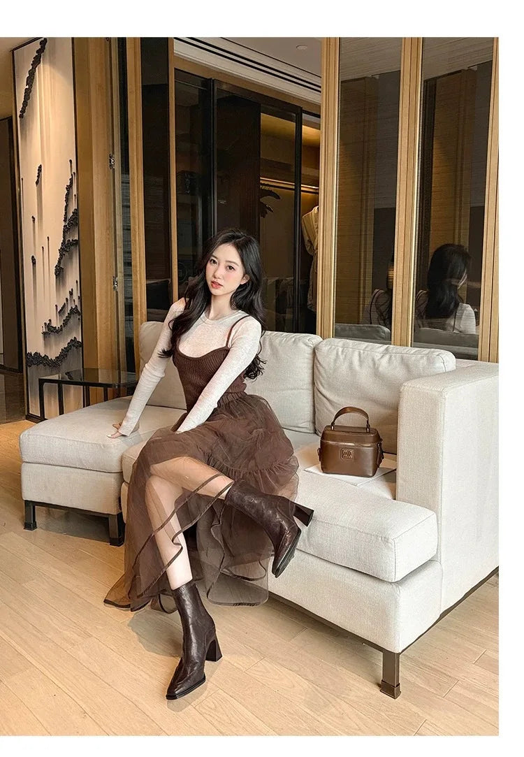 LBSFY -2025 Vintage High Heel Women Ankle Boots Fashion Square Toe Short Booties Autumn Winter Ladies Shoes Botas Mujer