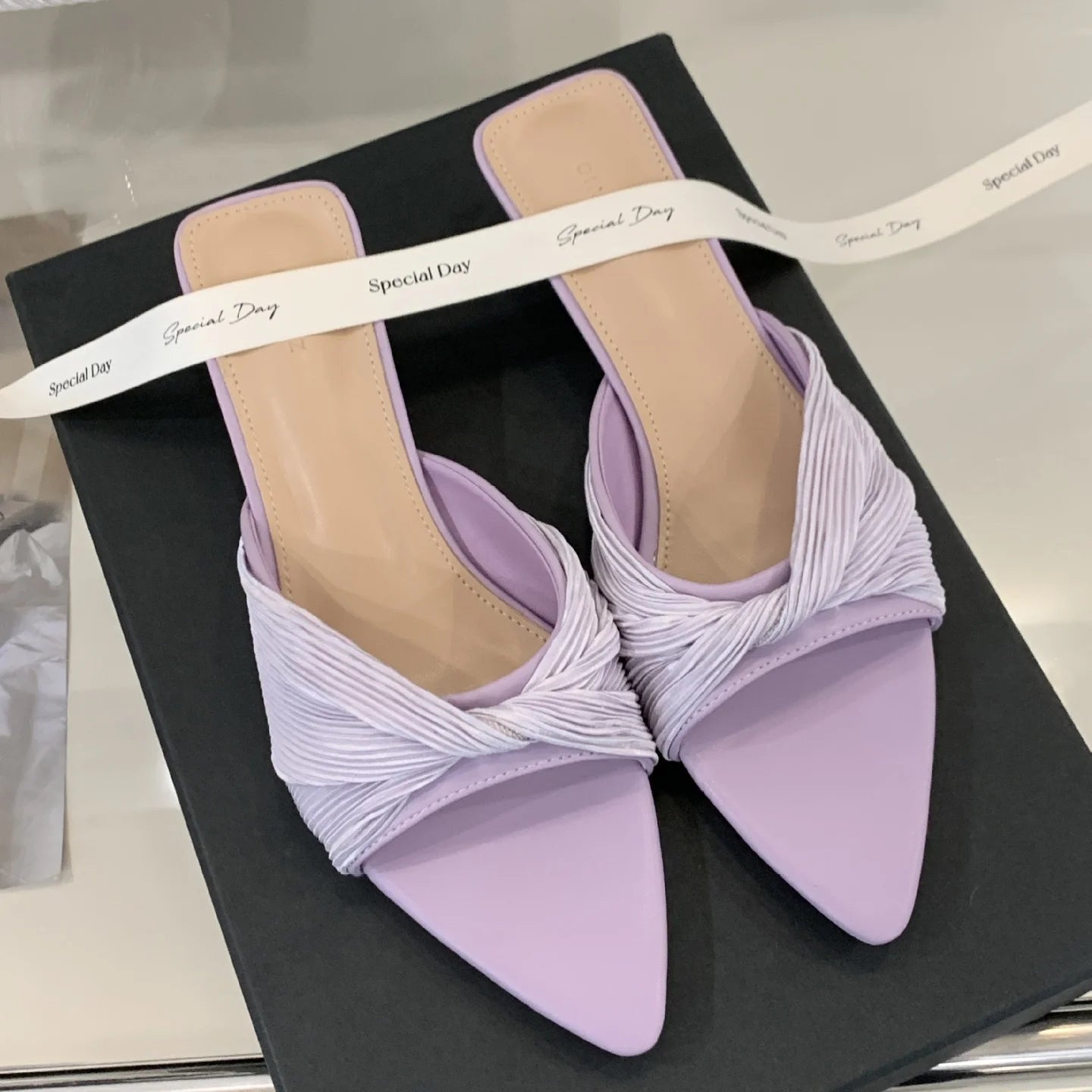 LBSFY -Women Outdoor Slippers High Heel Shoes Summer Footwear  Fashion Design Pointed Toe Ladies Slides Pumps Female Mule