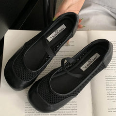 LBSFY -Spring Autumn Designer Elastic Band Mesh Women Ballet Flats Round Toe Casual Mules Shoes Zapatos De Mujer