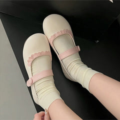 LBSFY  -  Kawaii Lolita Flats Shoes Mary Jane Women's Cute Japanese Cute Sweet Girls Student Round Head Jk Uniform Shoes