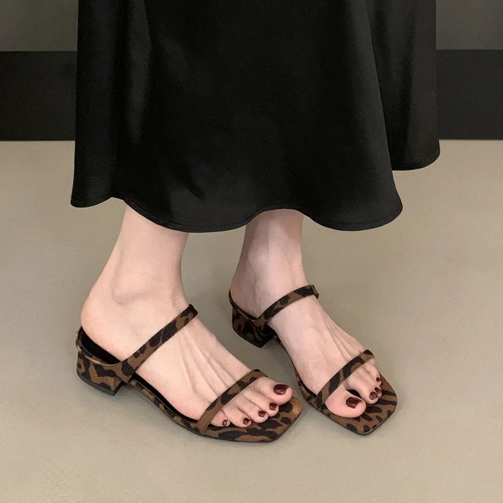 LBSFY -Summer Solid Leather Women Slippers Female Shoes Women Shoes Woman Fashion Heels Comfortable Slides Beach Flip Flop Muj
