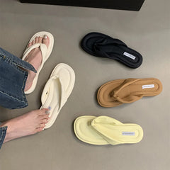 LBSFY  - 2024 Summers Women Slippers Fashion Elegant Clip Toe Soft Sole Flats Slides Shoes Ladies Outdoor Beach Sandalias Flip Flop