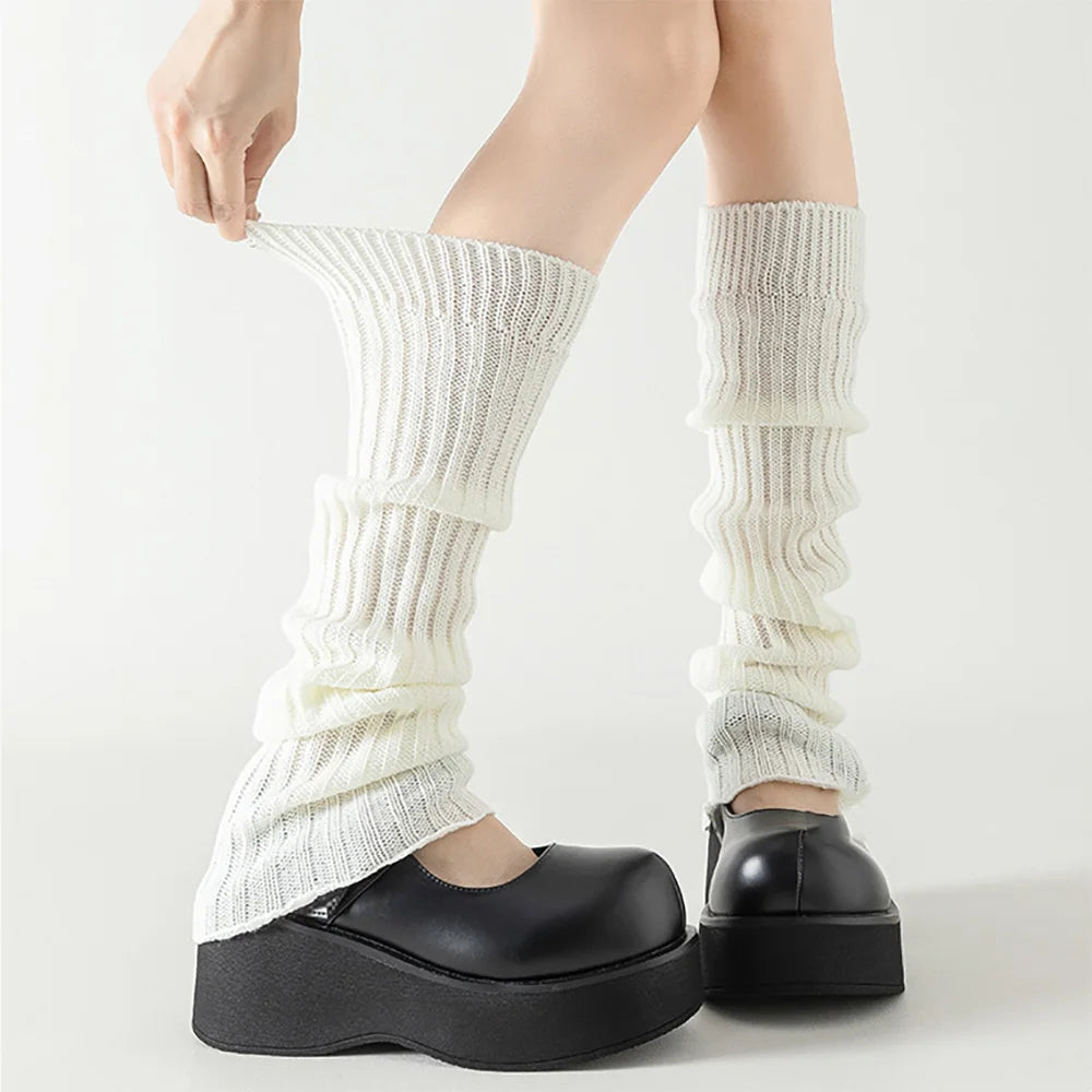 Lbsfy Autumn Winter Leg Warmers Women's Sweet Long Socks Wool Knitted Foot Cover Arm Warmer Y2K Crochet Boot Cuffs Loose Socks