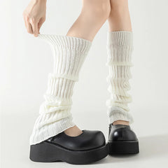 Lbsfy Autumn Winter Leg Warmers Women's Sweet Long Socks Wool Knitted Foot Cover Arm Warmer Y2K Crochet Boot Cuffs Loose Socks
