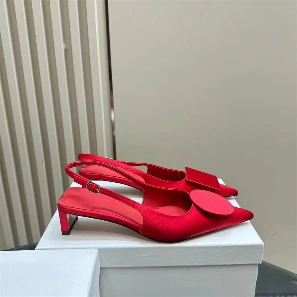 LBSFY  -  Ins Women Kitten Heels Slingbacks Sandals Leopard Genuine Leather Party Spring Summer Shoes Woman Sandals Pumps
