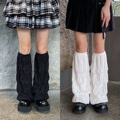 Lbsfy Summer Pleated Leg Warmers Japanese Y2K Socks Wide-leg Harajuku Socks Hot Girl Sleeves Tube Lolita Jk Calf Socks Leg Covers