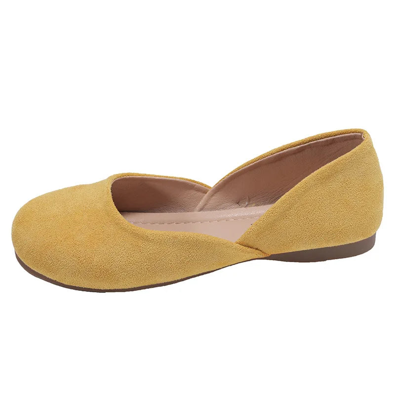 LBSFY -Splicing Square Toe Mules Shoes for Women Suede Flats 2025 Spring Autumn Slip on Designer Fashion Solid Color Casual Loafers