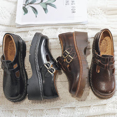 LBSFY  -  Vintage Block Women's Shoes Thick Sole Sen Women's Japanese Mary Jane Single Shoes Cute Big Head JK Small Leather Shoes