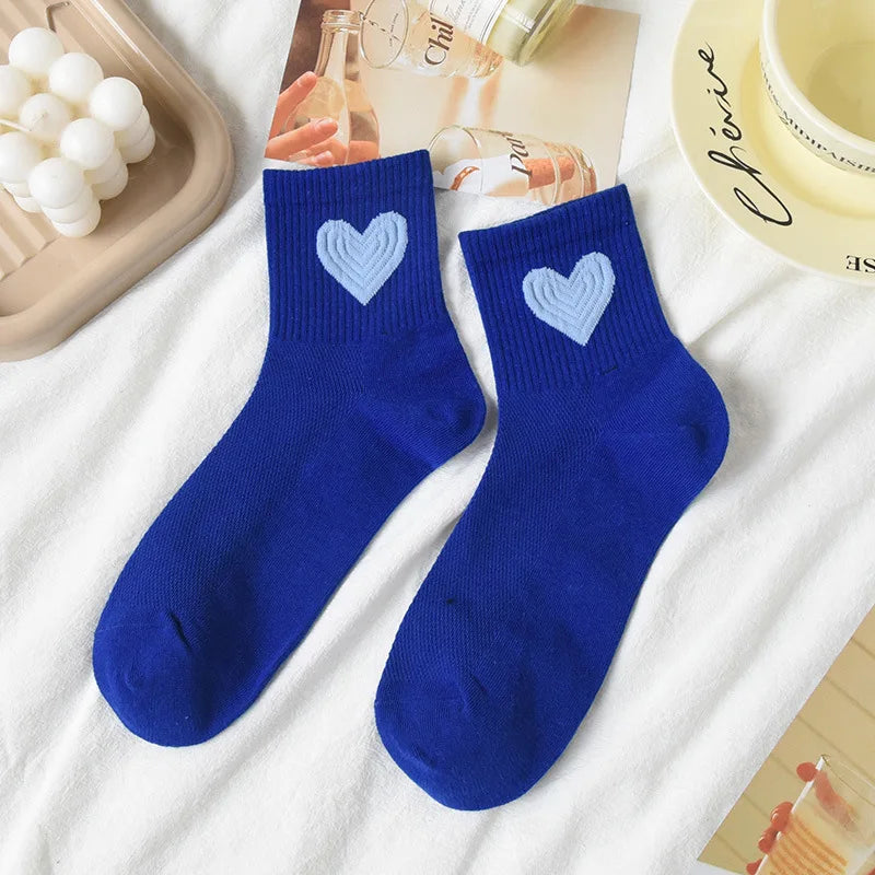 Lbsfy Women Summer Low Tube Socks Thin Female Breathable Mesh Cute Japanese Sweet Style Love College Short Cotton Girls Sports Socks