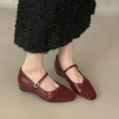 LBSFY  - Spring New Brand Round Toe Shallow Slip O  Women Flats Ladies Casual Ballet Shoes Soft Leather Eelgant Dress Shoes