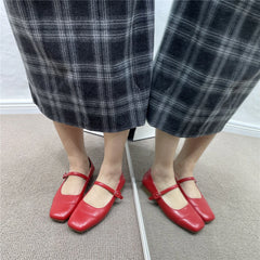 LBSFY -Women Flats New Slip On Flat Loafers Patchwork Square Toe Shallow Ballet Shoes knitting Casual Flat Shoes Ballerina