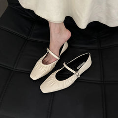 LBSFY -Luxury Designer Women Mary Jane Flat Shoes Fashion Shallow Buckle 2024 Ladies Comfort Soft Sole Flat Heel Ballerina Shoes