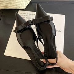LBSFY -Street Style Woman Pumps Sexy Pointed Toe Slingbacks Wedding Thin Low Heels Party Female Shoes Zapatos De Mujer