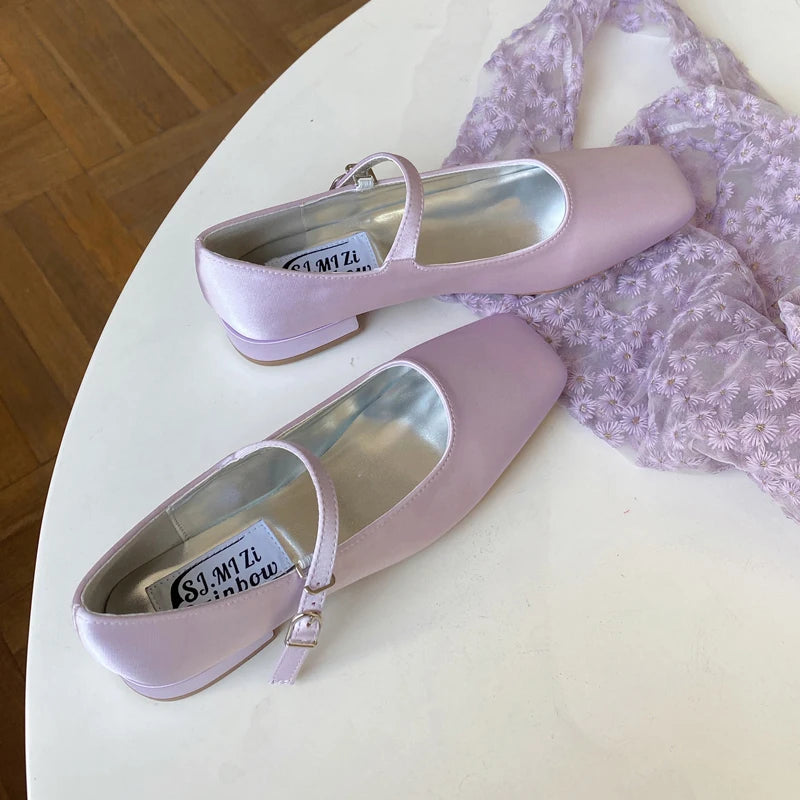 LBSFY  -   Women Flats Summer Women's Shoes Square Toes Shallow Flat Shoes Slip On Loafers High Quality Causal Outdoor Shoes