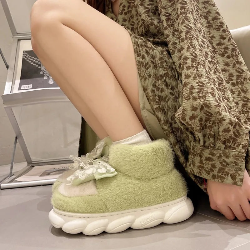 LBSFY  -  Waterproof Women's Snow Boots  Non-Slip Thicken Plush Winter Shoes Women Soft Bottom Warm Cotton Padded Shoes Ankle Boots