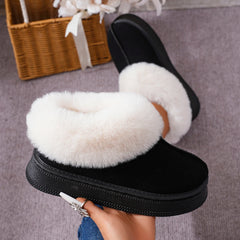 LBSFY -Fashion Winter Brown Short Boots New Platform Shoes Push Size Ankle Boots for Women Waterproof and Warm Snow Boots
