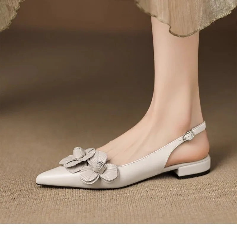 LBSFY -New Style Luxury Women's Retro Pointed Toe Decal Women's Shoes Fashion Outdoor Party High Heels Sandals Zapatos Mujer