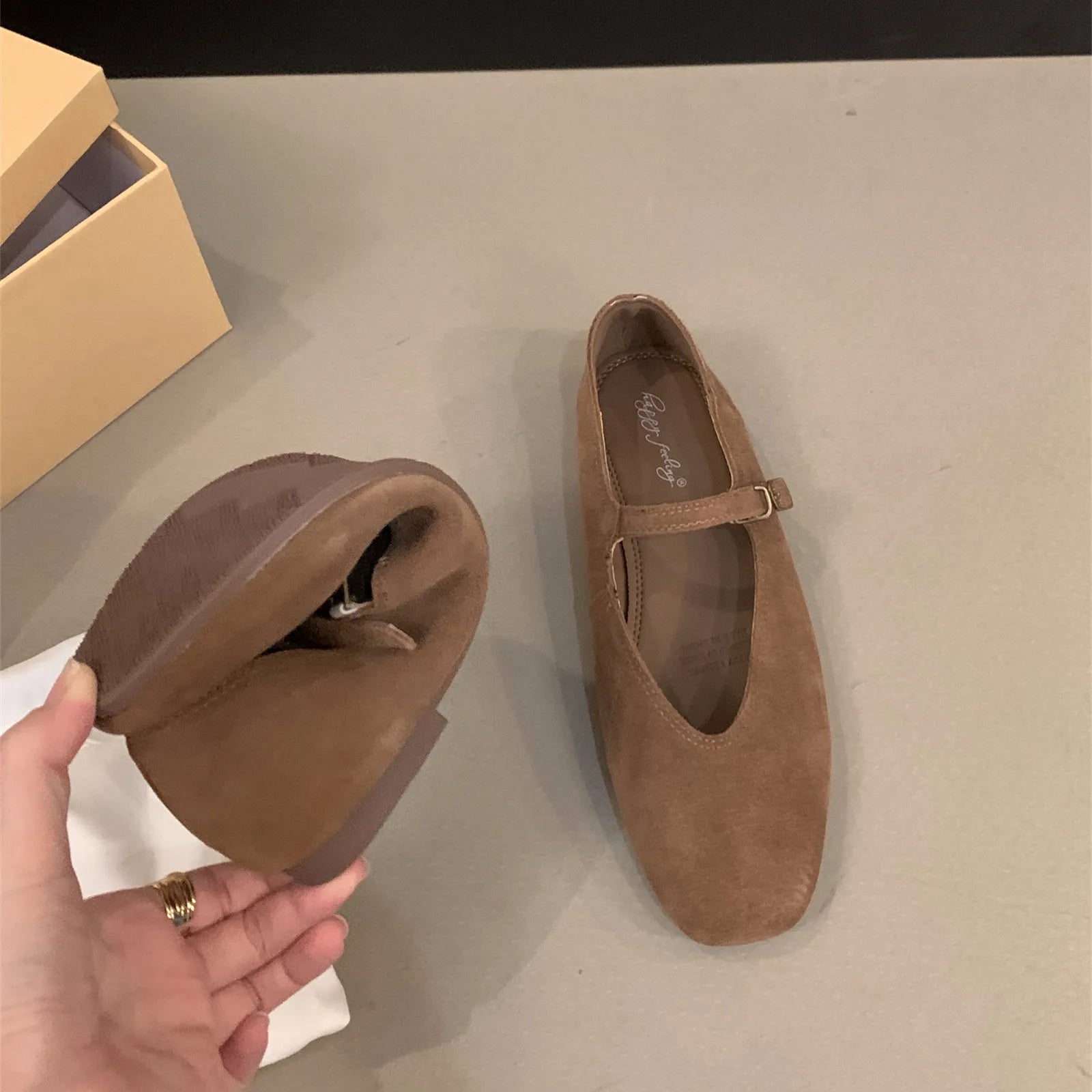 LBSFY  -   2024 Spring New Brand Women Flats Round Toe Shallow Slip On Ladies Casual Ballet Shoes Soft Leather Eelgant Dress Shoes