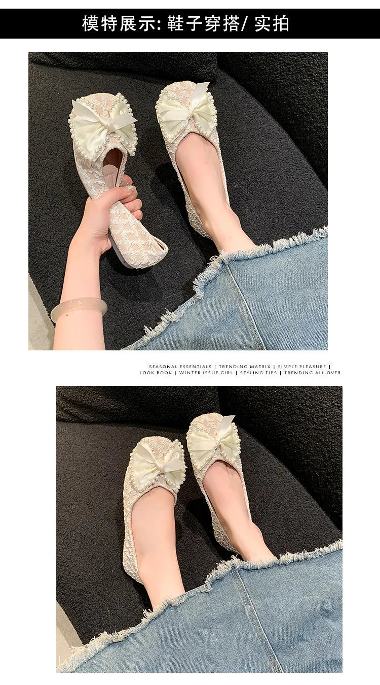 LBSFY -2025 Retro Ballerina Women's Loafers Comfort Ladies Leather Ballet Flats Elegant Bowknot Mary Jane shoes Women's Single Shoes