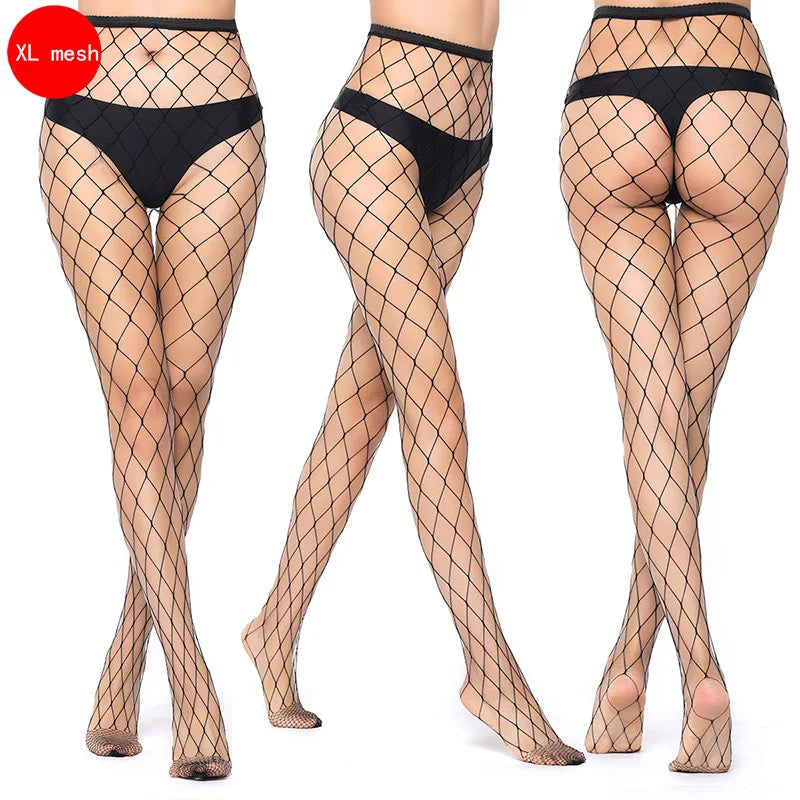 Lbsfy Women Long Sexy Fishnet Stockings Fish Net Pantyhose Mesh Tights Lingerie Skin Thigh High Stocking Black Lingerie Accessories