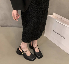 LBSFY  Square Toe Women Mary Jane Shoes Fashion Shallow Shoes Spring Ladies Elegant Party Dress Pumps