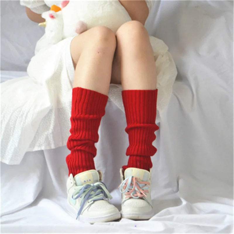 Lbsfy Candy Color Sweet Girl Leg Warmers NEW Korean Knitted Foot Cover Women Solid Color Autumn Winter Stylish Elastic Long Tube Sock