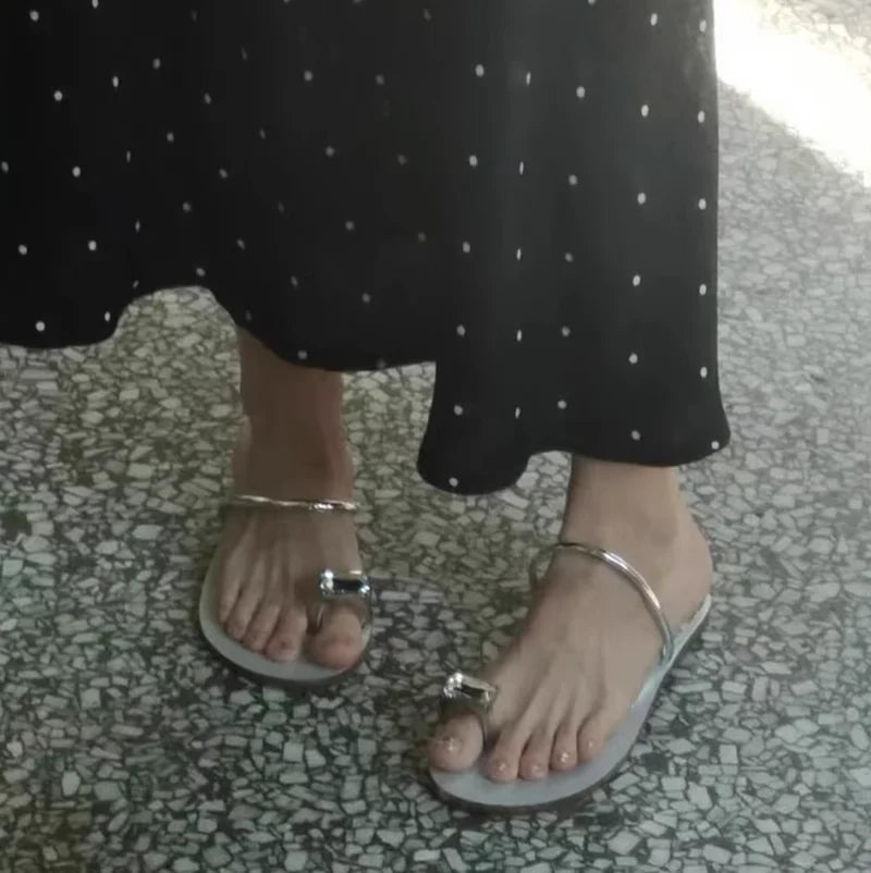 LBSFY  - Summer Women Slippes Fashion Elegant Crystal Clip Toe Slides Shoes Ladies Outdoor Beach Thick Heel Sandalias Flip Flop