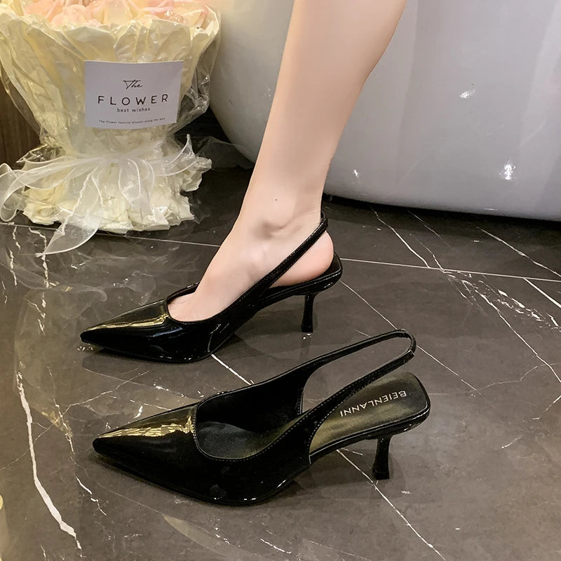 LBSFY -Summer New Pointed Toe Design Leopard Print Woman Pumps Pointed Toe Thin Low Heels Elegant Party Female Shoes Zapatos De Mujer