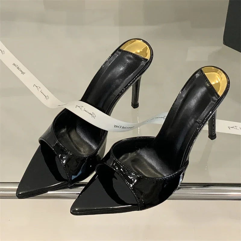 LBSFY -Summer Street Style Thin Heels Woman Slippers Sexy Pointed Toe Stripper Wedding Slides Ladies Shoes Zapatos De Mujer