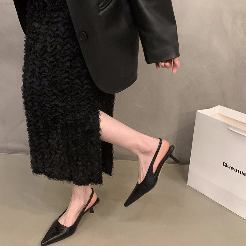 LBSFY  -  Summer High Heel Sandals Women Fashion Pointed Toe Singbacks Shoes Outdoor Elegant Dress Ladies Dress Shoes Zapatillas De Mujer