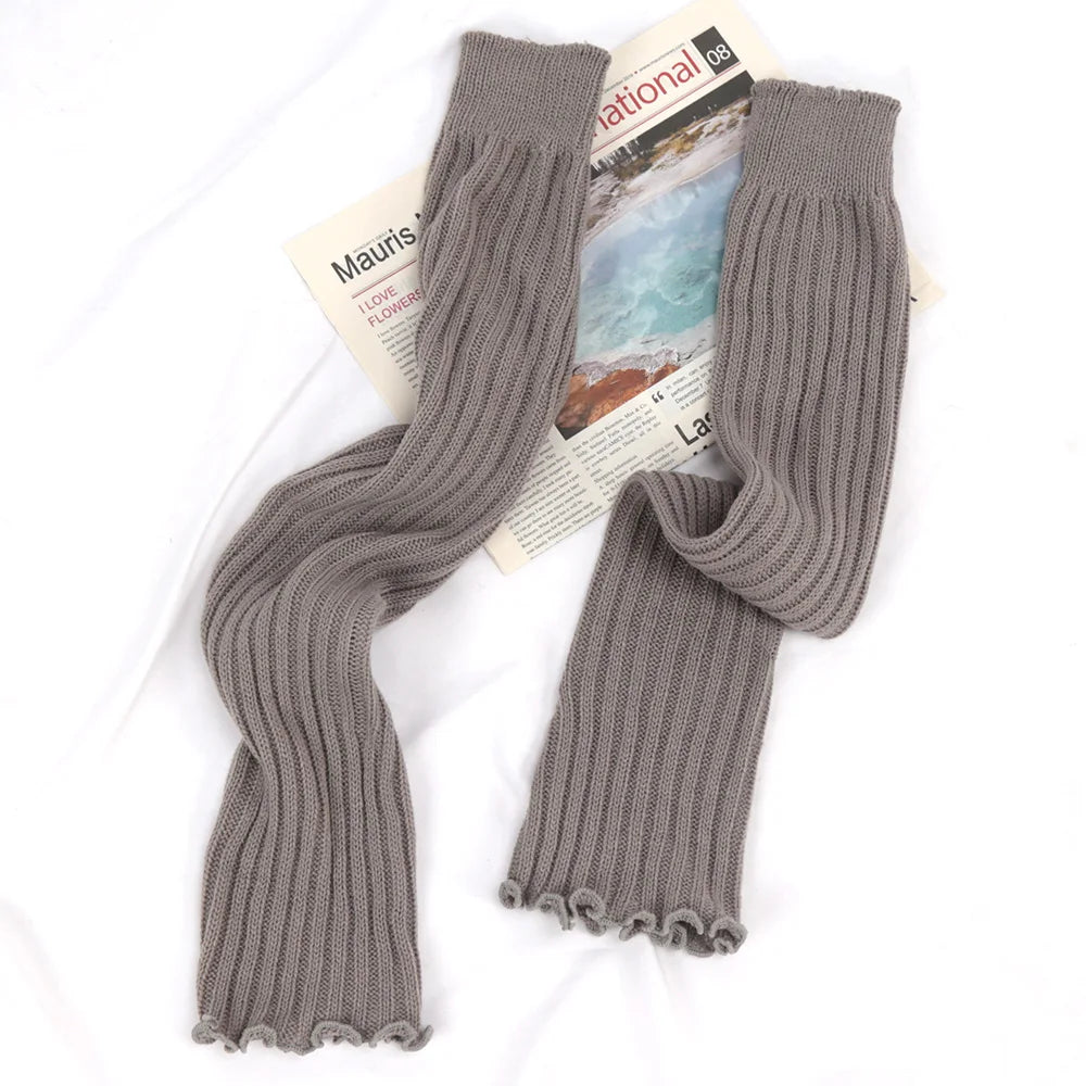 Lbsfy Autumn Winter Leg Warmers Women's Sweet Long Socks Wool Knitted Foot Cover Arm Warmer Y2K Crochet Boot Cuffs Loose Socks