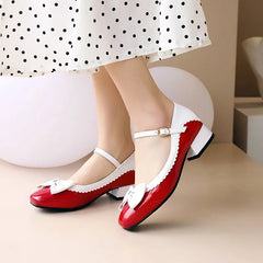 LBSFY  - Plus Size 46 47 48 Spring Lolita Sweet Bow Tie Mary Janes Shoes Girls School Student Casual Pumps Woman Low Heels Zapatos Mujer