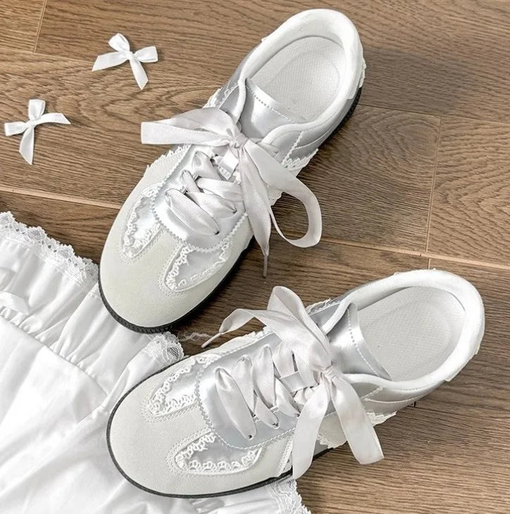 LBSFY -Autumn Women Ballet Flats 2025 New Fashion Vintage Casual Shoes Non-slip Retro Lace Up Outdoor Leisure Shoe Vulcanized Shoes