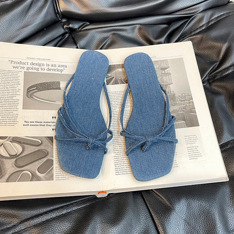 LBSFY  Summer Beach Flip Flop Women's Flats Slippers Comfort Slip On Slides Casual Dress Street Style Shoes