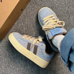 LBSFY  -  Retro Stripe Platform Sneakers for Women Fashion Casual Spring Autumn Board Shoes Female New Designer Zapatos De Mujer