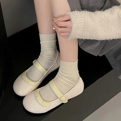 LBSFY  -  Kawaii Lolita Flats Shoes Mary Jane Women's Cute Japanese Cute Sweet Girls Student Round Head Jk Uniform Shoes