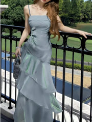 LBSFY -Women's Ruffles Elegant Sexy Mermaid Dresses French Princess Slim Fit Zipper Party Long Dress 2025 New Fashion Prom Evening Robe